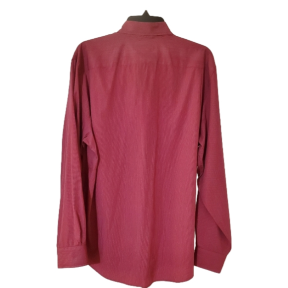 Michael Kors Pinkish Red Pinstriped Button Down Mens L - Picture 2 of 9